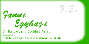 fanni egyhazi business card