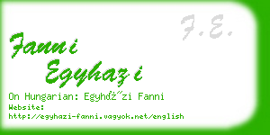 fanni egyhazi business card